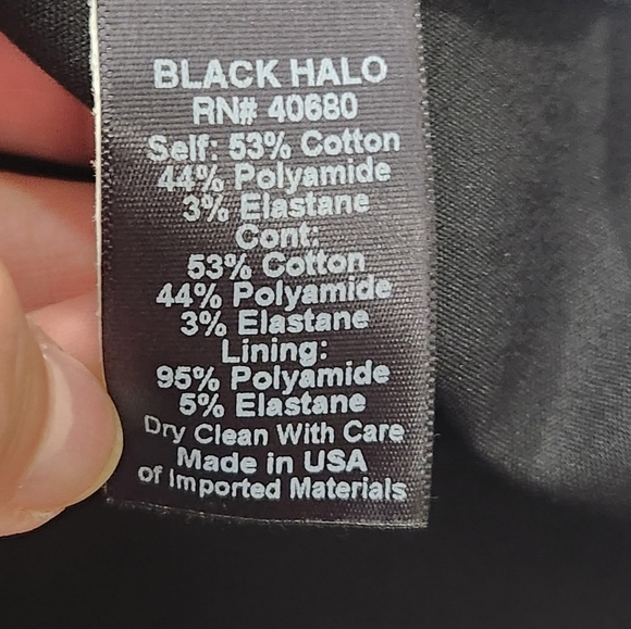 Black Halo Reese Dress Fit and Flare Sweetheart Neckline Black White Pockets 8 - Picture 8 of 9